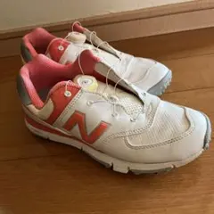 New Balance 574 ゴルフシューズ 女性用 ホワイト/ピンク