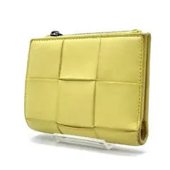 極美品✨BOTTEGA VENETAボッテガヴェネタカセット　２つ折り財布　黄色