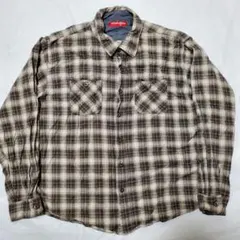 ブ*カ様 wranglerラングラーチェック総柄シャツ長袖アメカジ古着ライダース