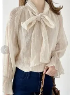 fifth ドットシフォンボウタイブラウス