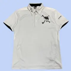 オークリー OAKLEY 半袖 ボタンダウン ポロシャツ M ホワイト ゴルフ