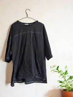 GUオーバーサイズ 黒 半袖 Tシャツ