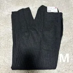 UNIQLO ユニクロ　ツイードアンクルパンツ　ストライプ　M ダークグレー