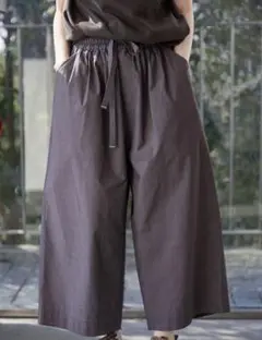 COMOLI ダークネイビー リネン×シルク ワイドパンツ サイズ1 p*読様 COMOLI ダークネイビー リネン×シルク ワイドパンツ サイズ1