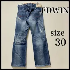 EDWIN エドウィン　デニム　ペインターパンツ　シンチバック　ダメージ加工　5のサムネイル