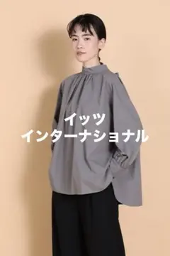 【美品】I.T.'S. internationalバックリボンシャツ茶フランドルのサムネイル
