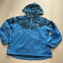 130 プーマ キッズ ウインドブレーカー 長袖 青 薄手 サッカー PUMA