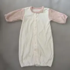 ツーウェイ・ドレスオール ホワイト/ピンク 50-60cm