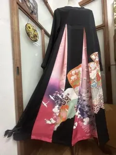 はあくん様 日向向日葵　着物リメイクワンピースNo.593