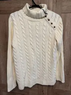 THA SHOP TK 白ニット　タートルネック