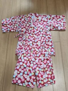 美品　ミキハウス　甚平　花　ラメ　女の子　110cm