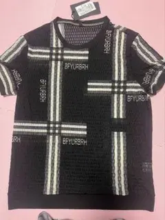 BFYURBRH メッシュチェック柄半袖Tシャツ