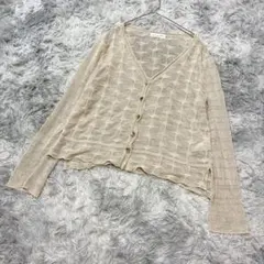 GIANNI LO GIUDICE 42 カーディガン 透かし編み チェックのサムネイル