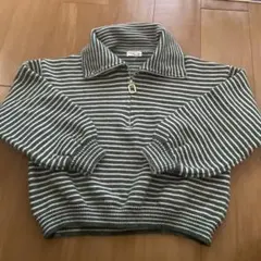 Rag Shop ストライプ ハーフジップセーター