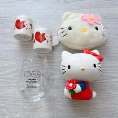 ハローキティ グラス カップ 貯金箱 ポーチ まとめ売り 昭和レトロ