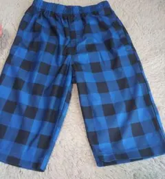 青と黒のチェック柄 半ズボン 140