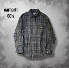 00s carhartt ウエスタンシャツ チェック柄 長袖 ネルシャツ USA