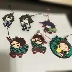 鬼滅の刃 滅 ラバーマスコット 伊黒、冨岡、竈門 炭治郎 ６枚セット