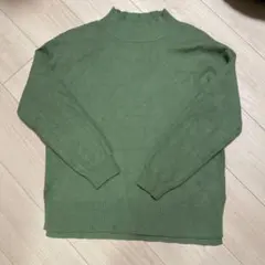 グローバルワーク　メルティスタンドスリットプルオーバー　グリーン