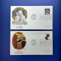 3567 外国切手 アメリカ 1994年 クリスマス 初日カバー 2種