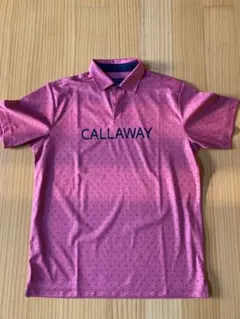 CALLAWAY ドット柄ポロシャツ ピンク