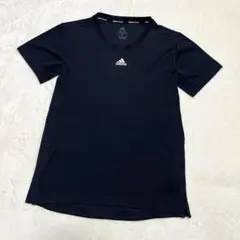 ★ADIDAS TRANING★吸汗速乾ストレッチ半袖シャツ　レディースM黒×白