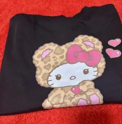 Hello Kitty ヒョウ柄 Tシャツ ブラックのサムネイル
