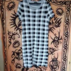 theory チェック柄 半袖ニットワンピース SP