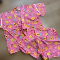即購入OK◎ 甚平 女の子 90サイズ ピンク 夏祭り 花火 かわいい上下セット