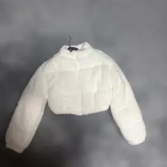 ホワイト フリースショートジャケット