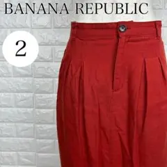 バナナリパブリック タイトスカート スリット ミドル丈 レッド A1643