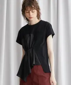 訳あり♢STUDIOUS ステュディオス　アシメデザインカットソー　黒のサムネイル