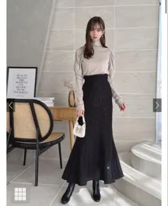 ラメスパンコールツイードマーメイドスカート[dk1282] GRL