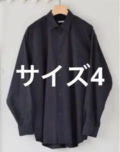 COMOLI コモリシャツ コットン レギュラーカラー 黒　ネイビー　サイズ4