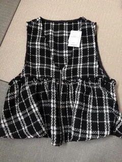 未使用ツイードペプラムベスト　Lサイズ　タグ付き