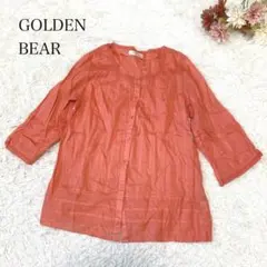 s2693【ゴールデンベア】7分袖 ブラウス チュニック レース サーモンピンク