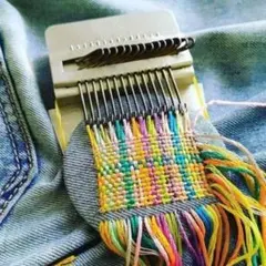 残りわずか ダーニング用ミニ織り機 セット14フック ウィービングルーム★