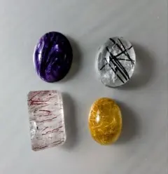 S*a様 天然石４点 ストロベリー・ルチル・トルマリンクォーツ・チャロアイト