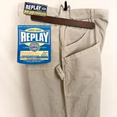 REPLAY イタリア製 コーデュロイ ワークパンツ ベージュ レアのサムネイル
