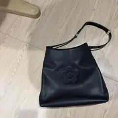 黒 花の刺繍 ショルダーバッグ
