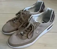 ルコック ベージュ スエード スニーカー