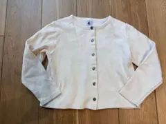 プチバトー　コットンカーディガン　8a ホワイト　アイボリー　白