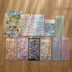 amifa 動物・キャラクターシール など10枚セット ぷくぷくシール