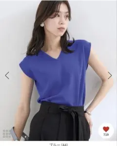 美品　VIS 青色 ノースリーブ ニット サイズFのサムネイル