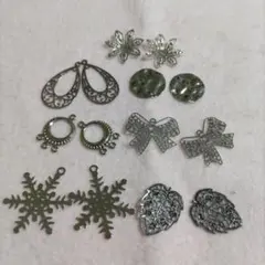 イヤリング・ピアス用 金属チャーム パーツセット