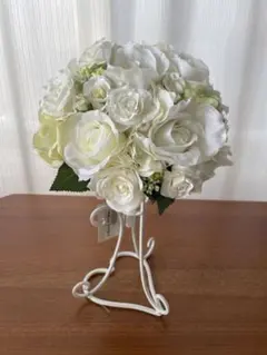 結婚式 ブーケ アーティシャルフラワー ブートニア・スタンド・専用箱付き