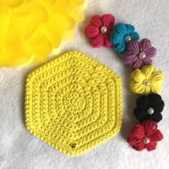 King&Prince かぎ針編み　6角形コースター　髙橋海人くんver.