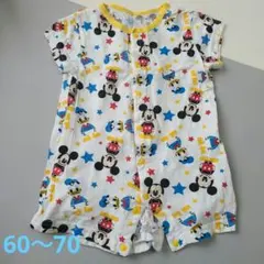 ベビーロンパース　カバーオール　半袖ミッキーマウス　95cm未満　60～70