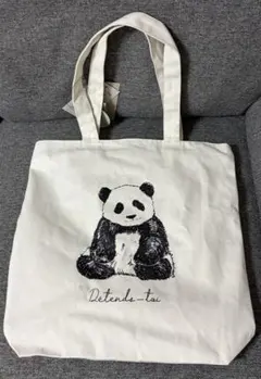 パンダ柄 キャンバストートバッグ ☆新品未使用☆匿名配送