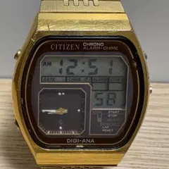 CITIZEN デジアナ 白紺文字盤 稼働品 - メルカリ